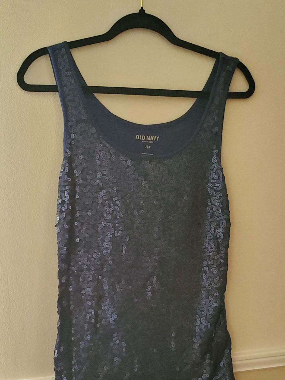 Old Navy Women's Navy Sequin Tank Top